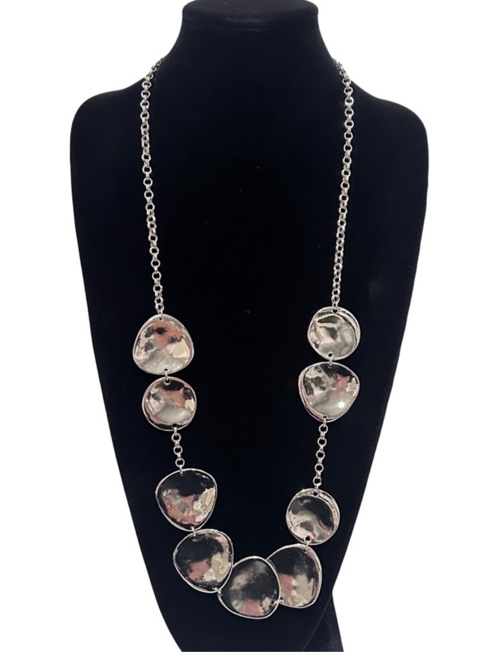 CHICO’s Hammered Silver Statement Necklace - NWT